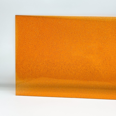 1/8 ''Orange Permen Warna Glitter Lembaran Akrilik Potong Laser Untuk Kerajinan