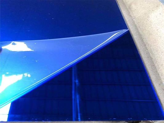 Lembar Cermin kaca kaca plexiglass Biru Perekat Panel Akrilik Kaki 4x6